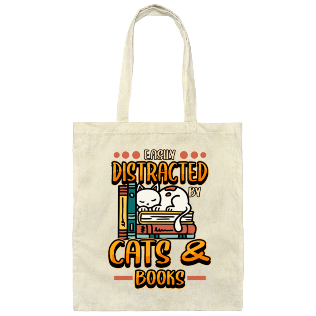 Funny Book Cat Reading Animal Student Literature Canvas Tote Bag