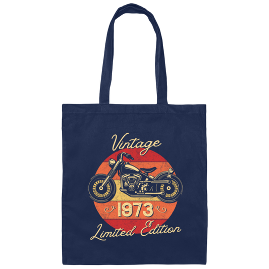 1973 Birthday Gift, Vintage Style, Motorbike Lover, Limited Edition Canvas Tote Bag