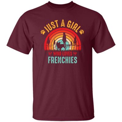 Just A Girl Who Loves Frenchies, Retro French Bulldog Unisex T-Shirt