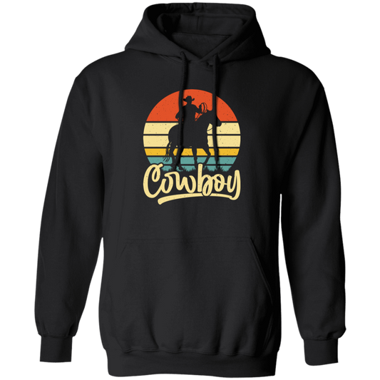 Retro Cowboy, Cowboy Design, Cowboy Vibes, Vintage Cowboy Pullover Hoodie