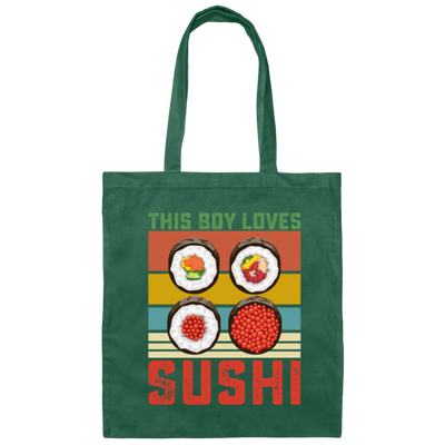 Sushi Lover, Japanese Food Love Gift, Retro Sushi Lover Gift, Best Japanese Canvas Tote Bag