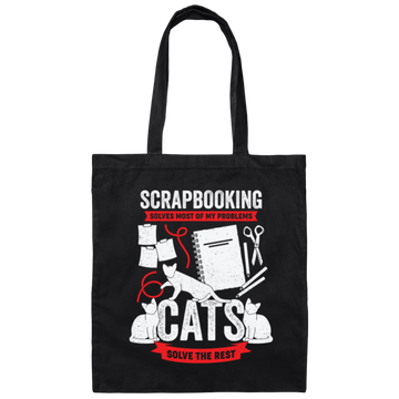 Cat Lover Gift, Scrapbooking Gift, Scrapbooker Vintage, Love Scrapbook Canvas Tote Bag