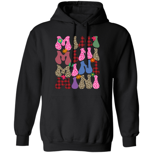 Mini Gift, Love My Mini, Mini Gift, Leopard Pattern, Plaid Pattern Pullover Hoodie