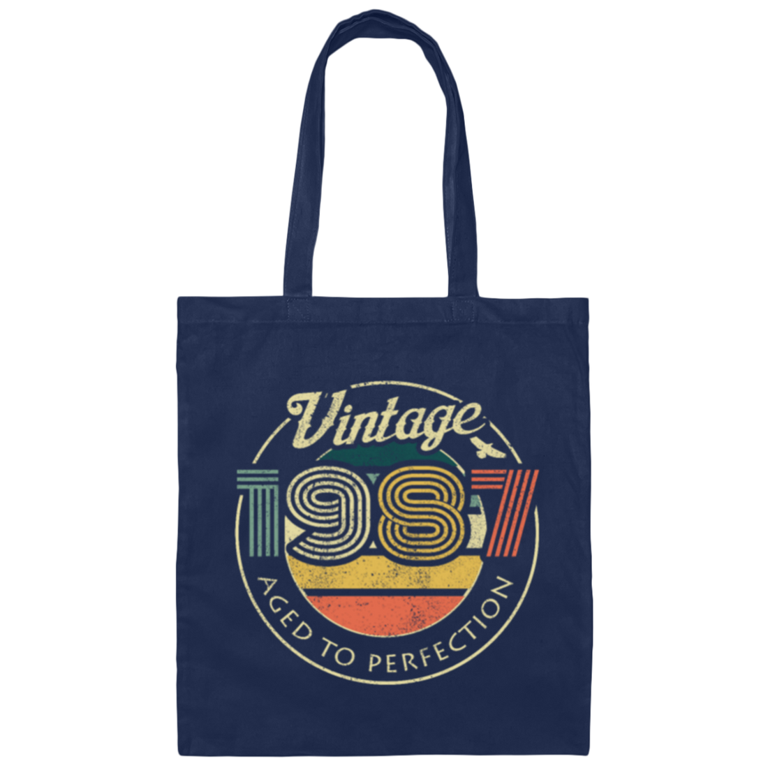 1987 Vintage Born In Retro Age Birthday Gift Idea Canvas Tote Bag