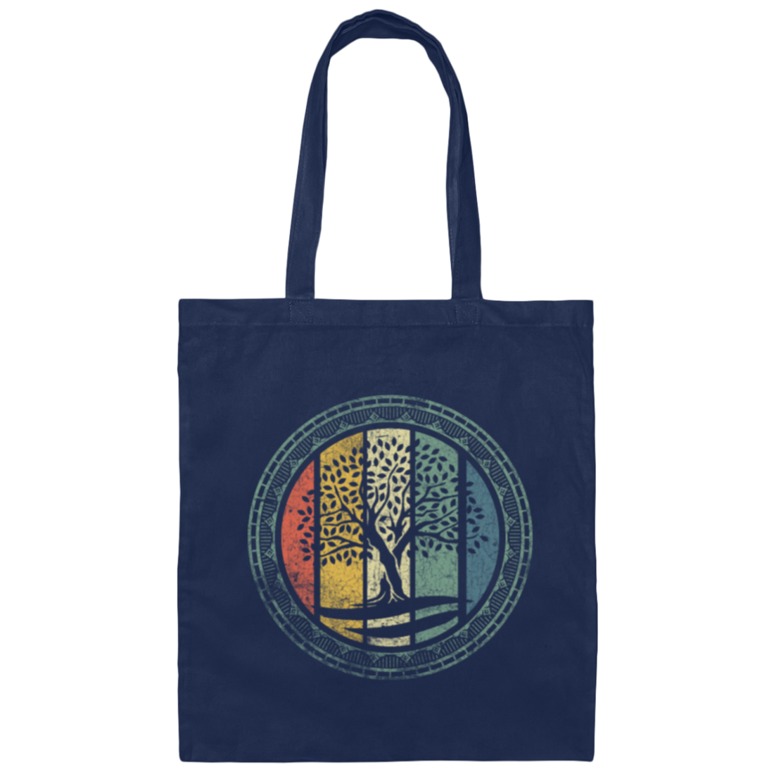 Retro Tree Yggdrasil Viking Lover Celtic Norse Life Symbol Canvas Tote Bag