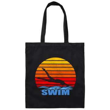 Vintage Swim, Best Swim Ever, Love Swimming, Life Is Swim, Swimmer Canvas Tote Bag