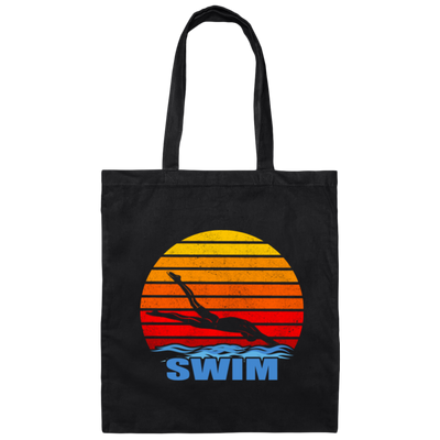 Vintage Swim, Best Swim Ever, Love Swimming, Life Is Swim, Swimmer Canvas Tote Bag