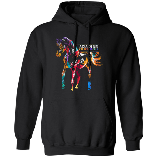 My Horse Breed Is An Arabian Horse, Love Horses, Colorful Horse Love Pullover Hoodie