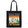 Kale Yeah, I'm Vegan, Retro Kale Yeah, Vegan Vintage Canvas Tote Bag