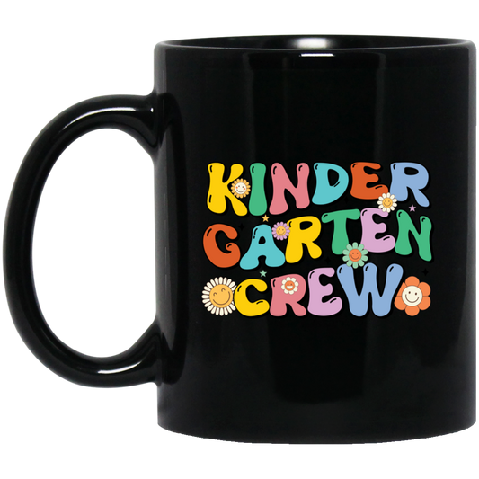 Kinder Garten Crew, Back To School, Baby School Black Mug