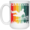 Retro Parkour Gift, Athlete Parkour, Freerunning, Freerunners Gift White Mug