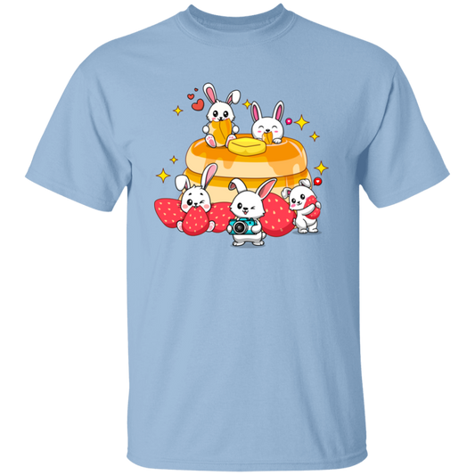 Bunnies With Pancake, Strawberries And Pancake Unisex T-Shirt