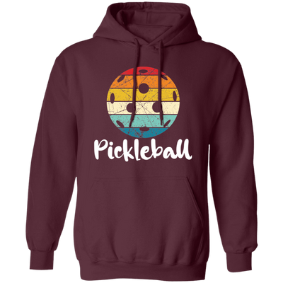 Pickleball, Retro Pickleball, Playing Pickleball Pullover Hoodie