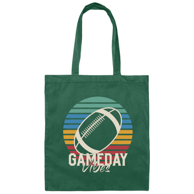 Gameday Vibes, Retro Football, American Football, Love Sport Canvas Tote Bag