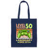 Birthday Gift 50th Unlocked Level 50 Legendary Since1973 Canvas Tote Bag