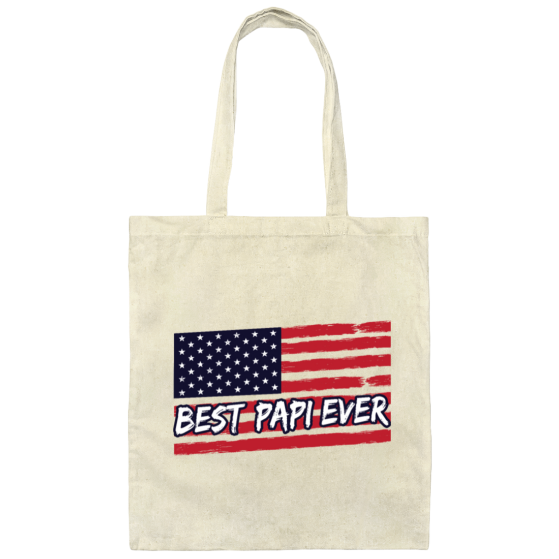 Best papi ever Vintage, American US Flag Grandpa Canvas Tote Bag
