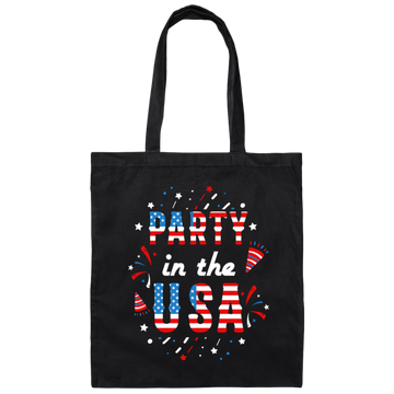 American Party, American Flag, 4th July Anniversary Canvas Tote Bag