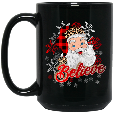 I Believe In You, Christmas Snowflake, Santa Claus, Merry Christmas, Trendy Christmas Black Mug