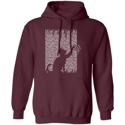 Cat Is Playing With The Binarycode, Kawaii Cat, Love Cat, Love Binarycode Pullover Hoodie