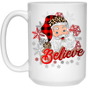 I Believe In You, Christmas Snowflake, Santa Claus, Merry Christmas, Trendy Christmas White Mug