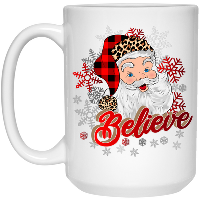 I Believe In You, Christmas Snowflake, Santa Claus, Merry Christmas, Trendy Christmas White Mug