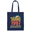 Hawaii 1967 Gift, Vintage 1967 Limited Gift, Retro 1967, Tropical Style Canvas Tote Bag