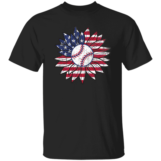 American Baseball, Sunflower Baseball, Leopard Sunflower-3 Unisex T-Shirt