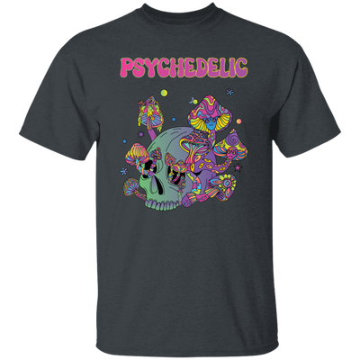 Psychedelic, Magic Mushroom, Mushroom And Skull Psycho Unisex T-Shirt