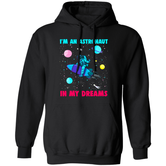 Astronaut In Space Shuttle Rocket, Galaxy Orbit Saturn, Love Galaxy Pullover Hoodie