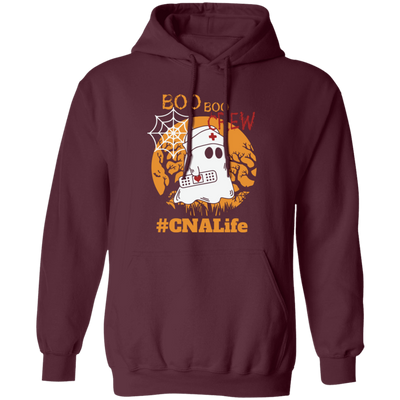 This trendy Halloween Pullover Hoodie features "CNA Life," "Boo Boo Crew," and "Nurse Ghost" designs, perfect for nurses looking to express their style this Halloween season. Crafted with an ultra-soft blend of cotton and polyester, this hoodie offers maximum comfort and warmth.