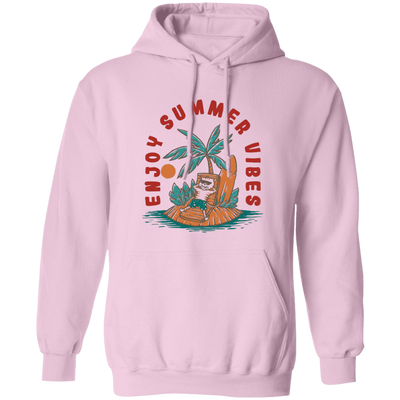 Enjoy Summer Vibes, Relax On Hawaii, Palm Tree Oasis Pullover Hoodie