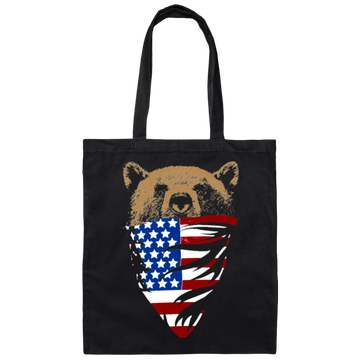 American Wolf, Wolf Lover Gift, Best Wolf, American Flag, Love Dog Canvas Tote Bag