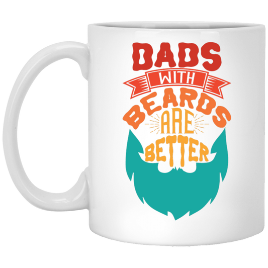 Dad With Beards Are Better, Retro Dad, Father_s Day Gifts White Mug