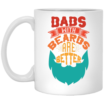 Dad With Beards Are Better, Retro Dad, Father_s Day Gifts White Mug