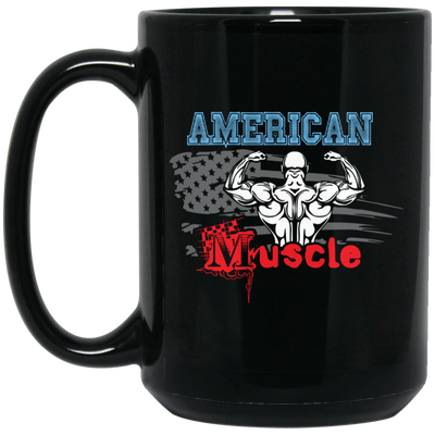 American Muscle, American Fitness, Muscle Silhouette Black Mug