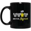 Elephant Lover Gift, Dare To Be Different, Different Elephant, Cute Gift Black Mug