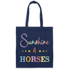 Sunshine And Horses, Groovy Hore, Retro Horse Canvas Tote Bag
