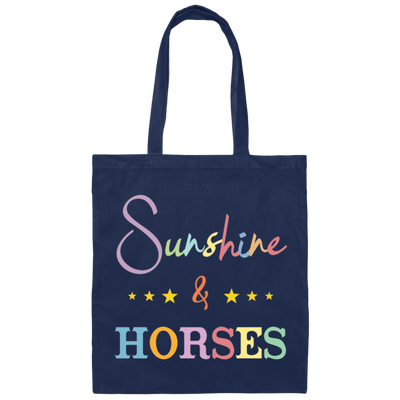 Sunshine And Horses, Groovy Hore, Retro Horse Canvas Tote Bag