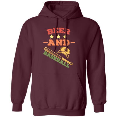 Beer And Baseball, Retro Baseball, American Football, Baseball Gift Pullover Hoodie