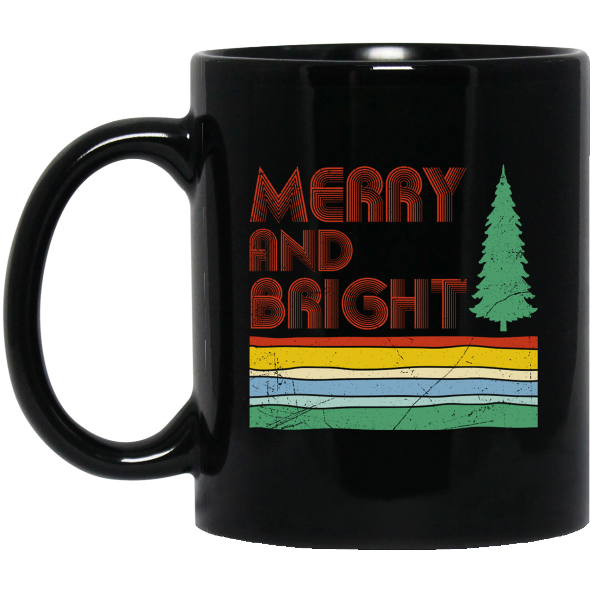 Merry And Bright, Retro Christmas, Love Christmas, Merry Christmas, Trendy Christmas Black Mug