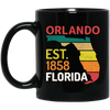 Orlando, Orlando Florida, Established 1858, Retro Orlando Black Mug