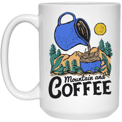 Mountain And Coffee, Wet The Plant, Wet By Coffee White Mug