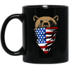 American Wolf, Wolf Lover Gift, Best Wolf, American Flag, Love Dog Black Mug