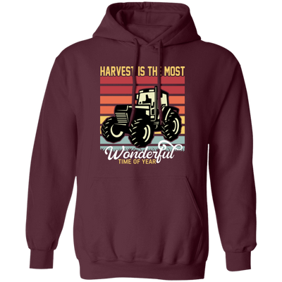 Harvest Is The Most Wondeful Time Of Year, Retro Farmer Pullover Hoodie