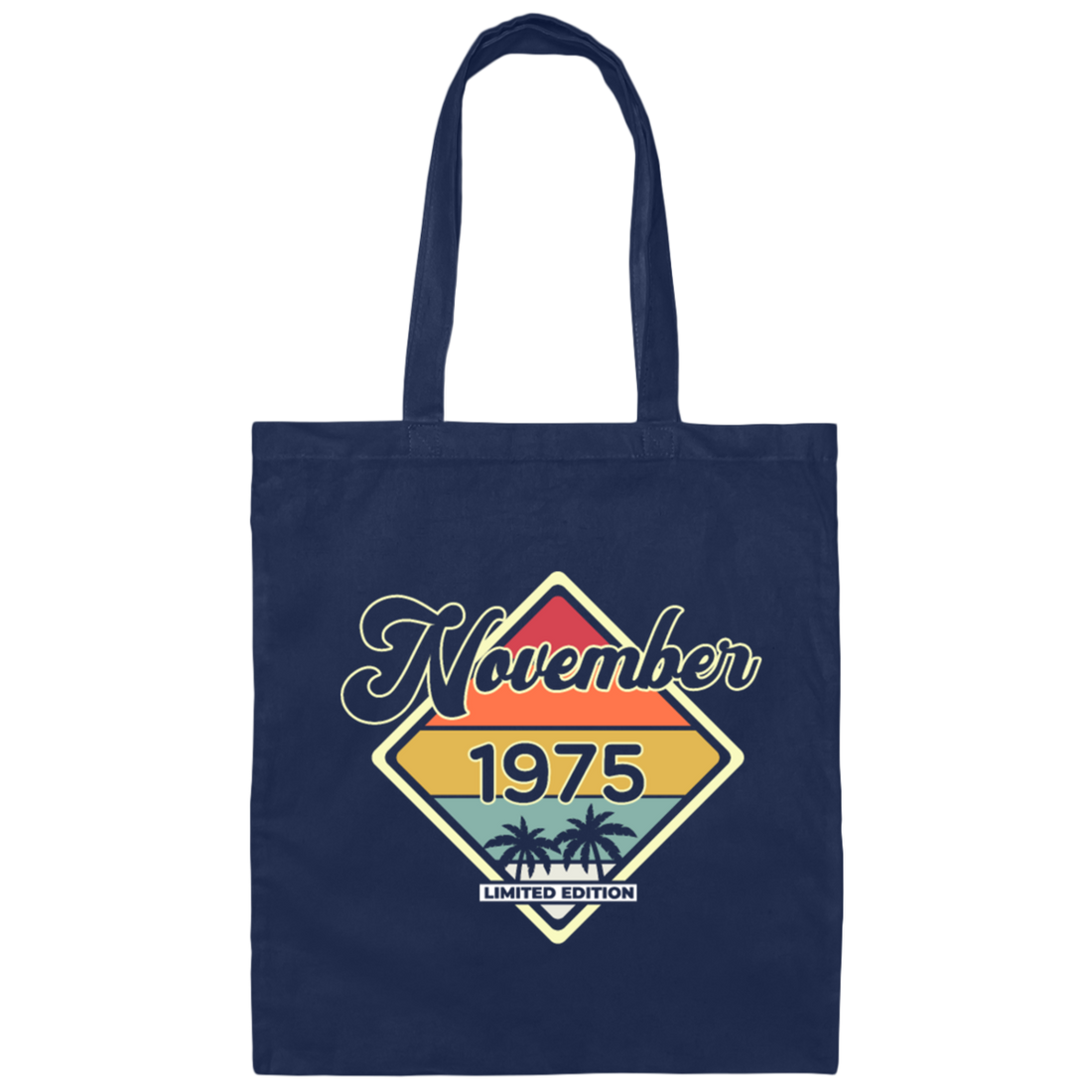 Vintage 45 Years, November 1975, 45th Birthday Gift Canvas Tote Bag