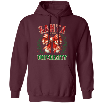 Santa University, Est 1836, Christmas Bow, Merry Christmas Christmas Pullover Hoodie