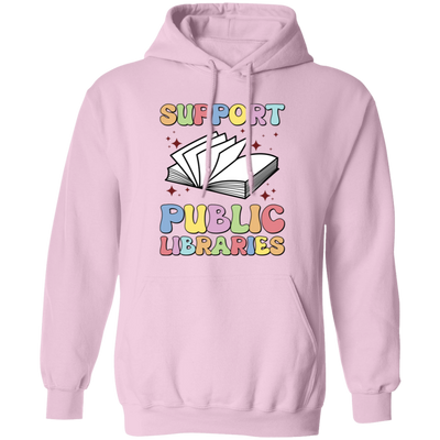 Support Public Libraries, Love Read, Groovy Bookworm Pullover Hoodie