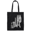 LA Sign, Hand Sign, Los Angeles Hand Sign, Love American, Black And White Canvas Tote Bag