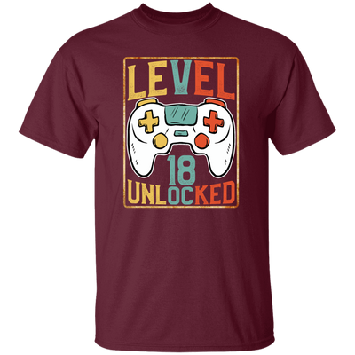 Level 18 Unlocked, Birthday 18th, Video Games Lover, Best 18th Gift Unisex T-Shirt