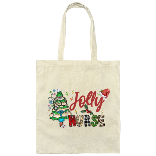Jolly Nurse In Xmas, Merry Christmas With Your Nurse, Best Gift For Everyone Canvas Tote Bag